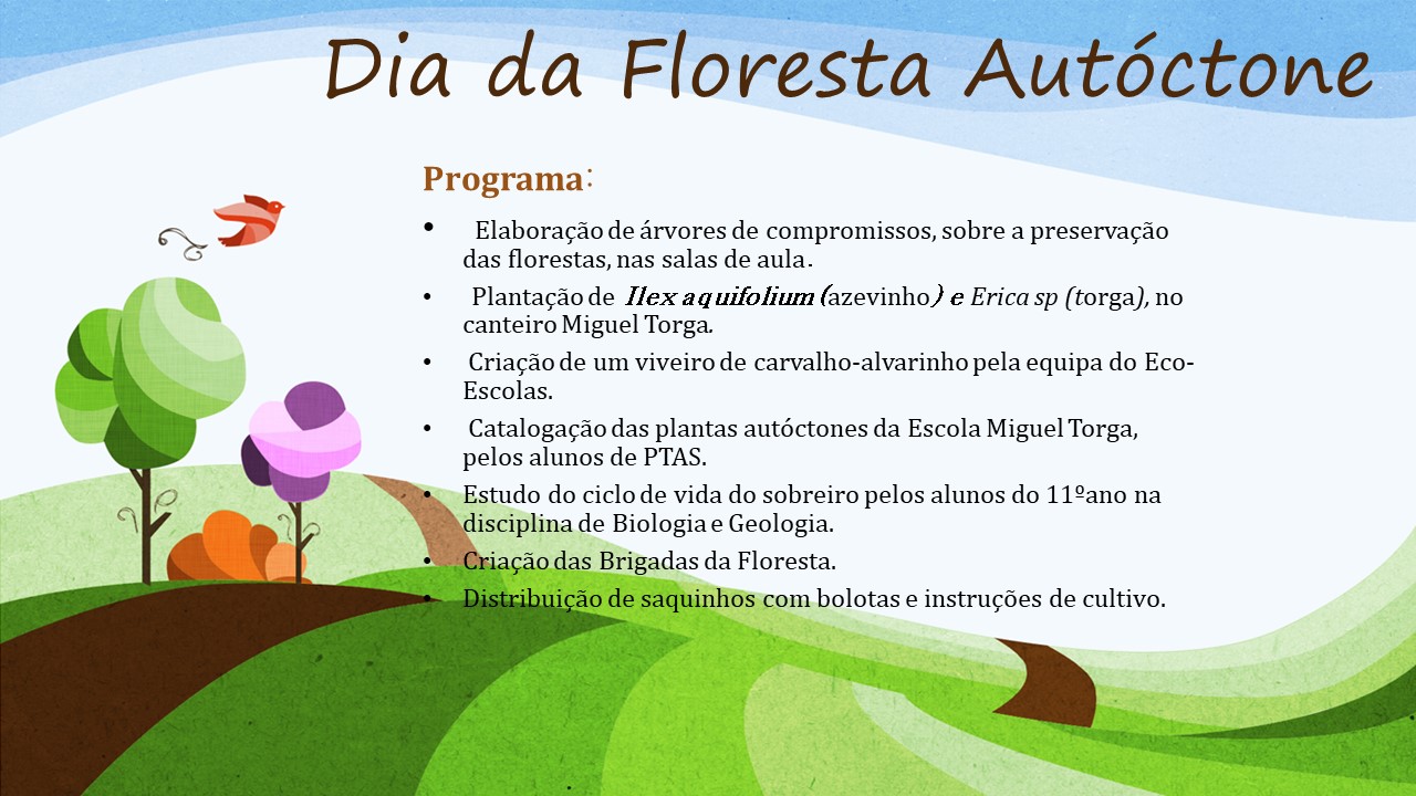 Programa das atividades realizadas no dia da Floresta Autóctone.